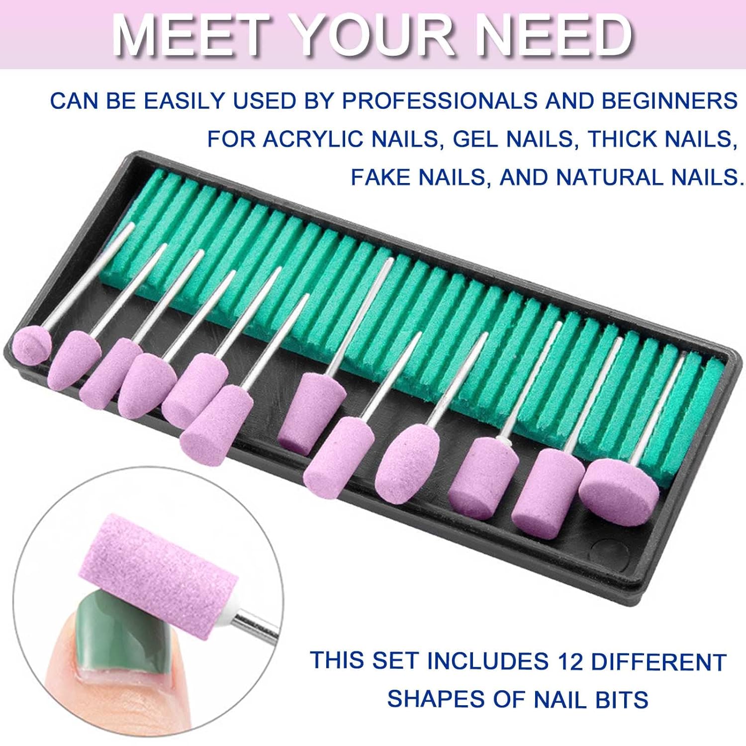YIKOOLIN 12/30Pcs Nail Drill B - Acrylic Cutting Machine ulasan dan harga