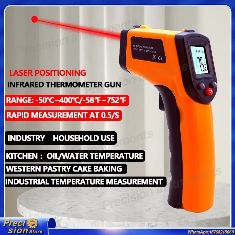 Infrared Thermometer Gun Non C - Industrial Handheld Laser ulasan dan harga